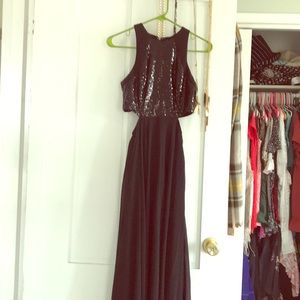 Black Lulus Floor Length Dress